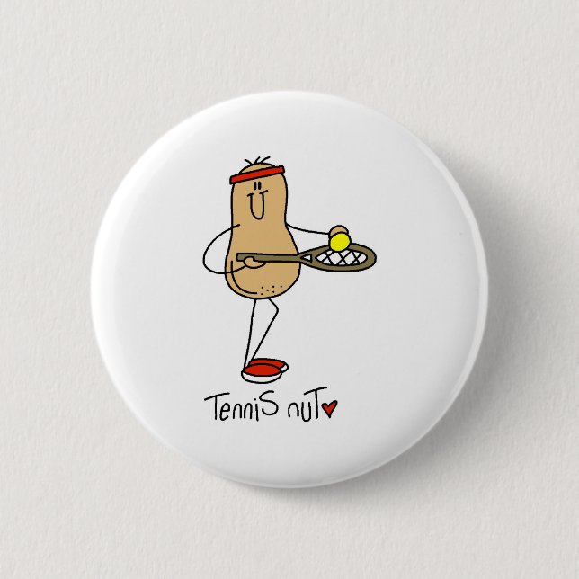 Tennis Nut 2 Inch Round Button (Front)