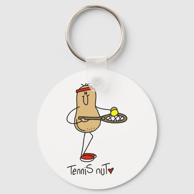Tennis Nut T-shirts and GIfts Keychain (Front)
