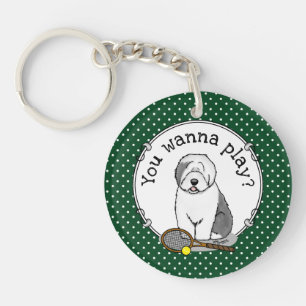 Tennis Old English Sheepdog (Gris 1) Chien mignonn