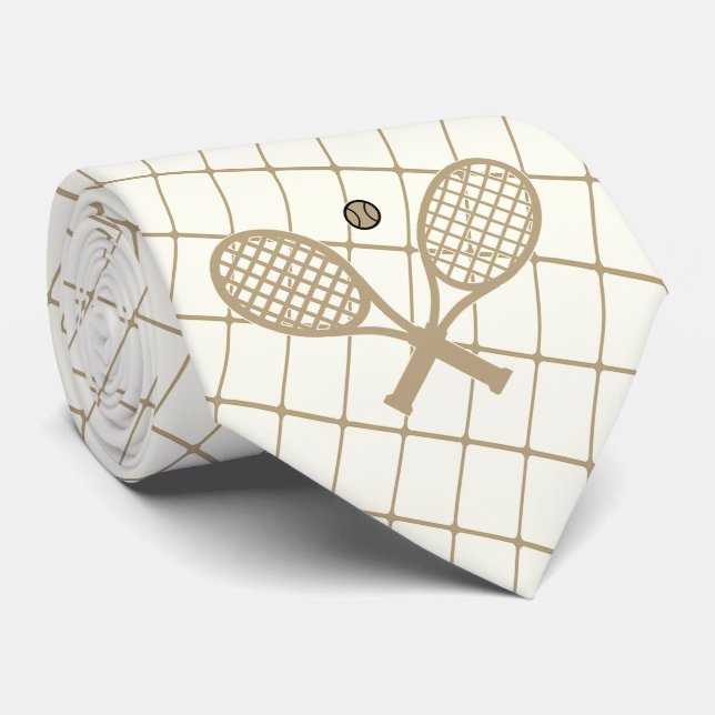 Tennis Or Racquetball  on Blue Check Necktie (Rolled)