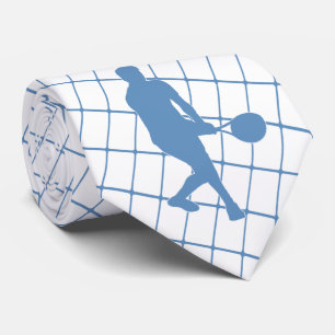 Tennis Or Racquetball Player on Blue Check Necktie
