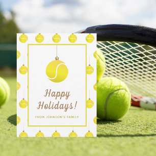 Tennis Ornament Holiday Christmas Greeting Card