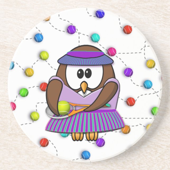 tennis owl - girl coaster (Front)