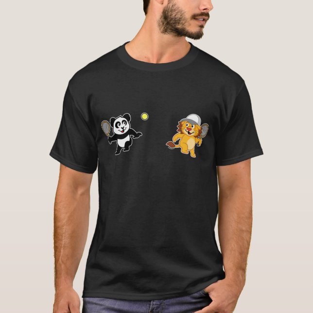 Tennis Panda & Lion T-Shirt (Front)