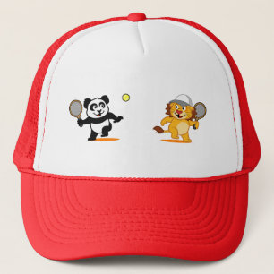 Tennis Panda & Lion Trucker Hat