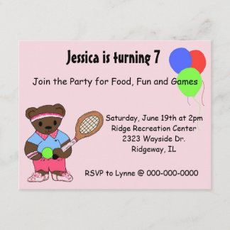Tennis Party Invitation