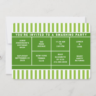 Tennis Party Invitation