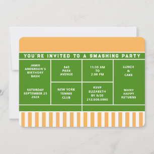 Tennis Party Invitation
