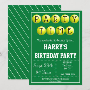 Tennis Party Invitation Editable