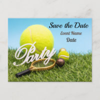 Tennis  Party invitation  racket and tennis ball