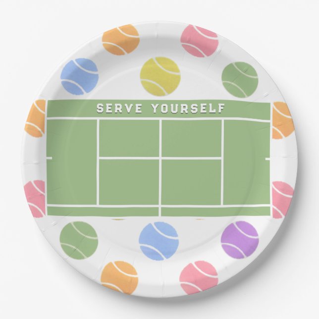 Tennis Party Paper Plates (Front)