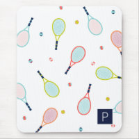 Tennis Pattern Sports Themed Personalized Monogram