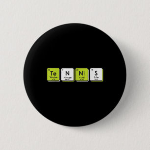 Tennis Periodic Table Elements Sport Funny Player 2 Inch Round Button