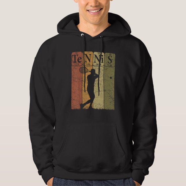Tennis Periodic Table Elements Tennis Player Nerd  Hoodie (Front)