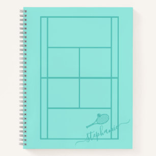Tennis Personalized Calligraphy Name Custom  Notebook