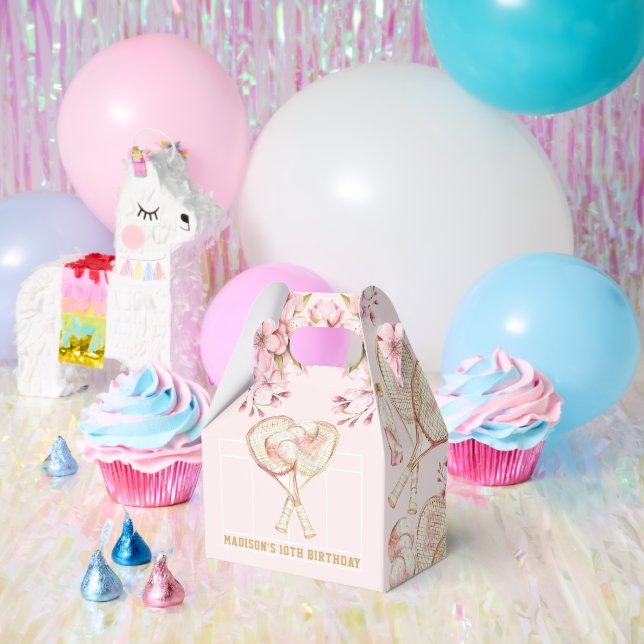 Tennis Personalized Girl Birthday Favor Box (Party)