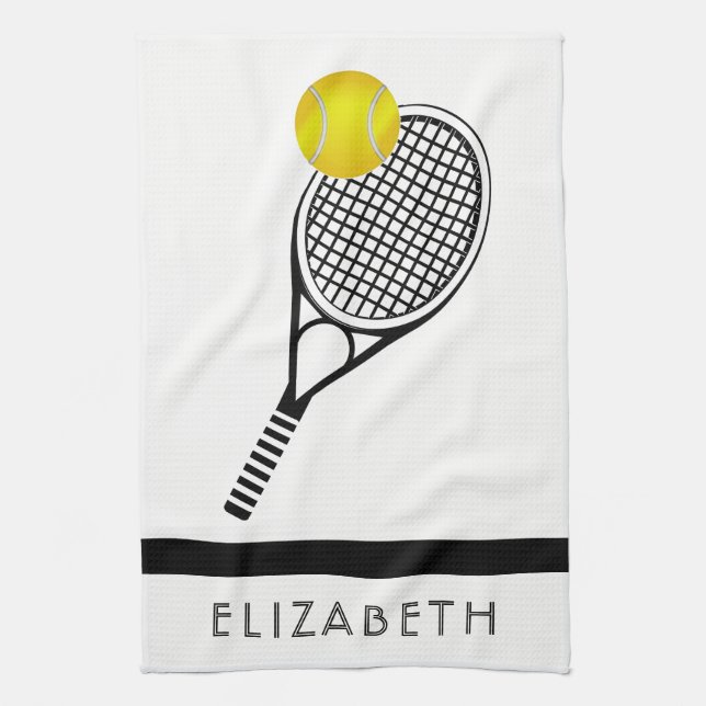 Tennis Personalized Name or Monogram Kitchen Towel (Vertical)
