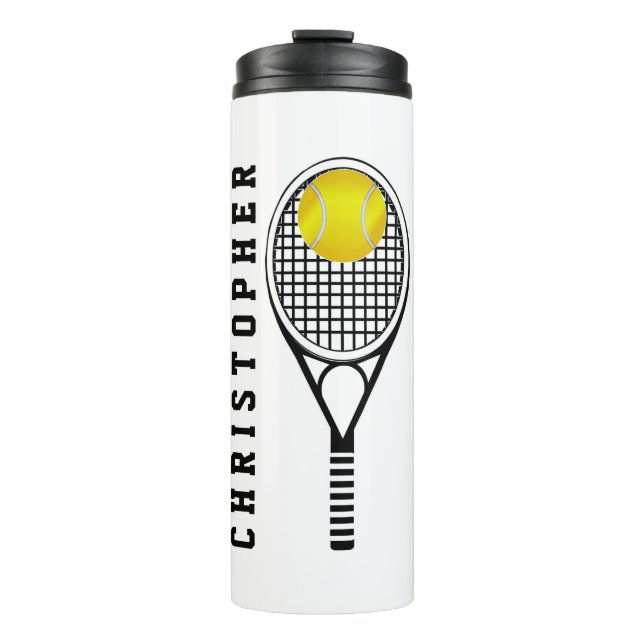 Tennis Personalized Name or Monogram Thermal Tumbler (Front)