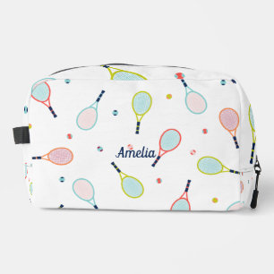 Tennis Personalized Name Pink Green Blue Custom Dopp Kit