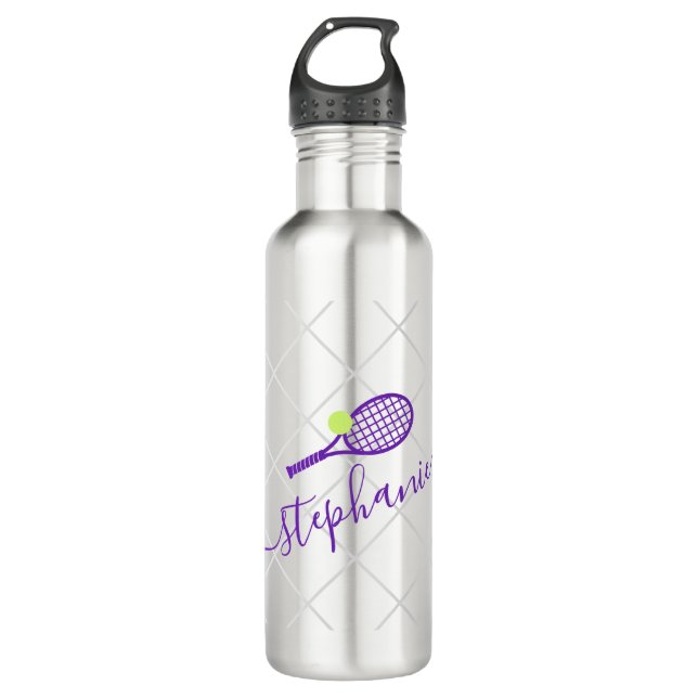 Tennis Personalized Name Purple 710 Ml Water Bottle (Front)