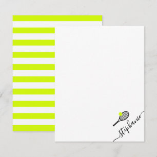 Tennis Personalized Name Script Monogram Card