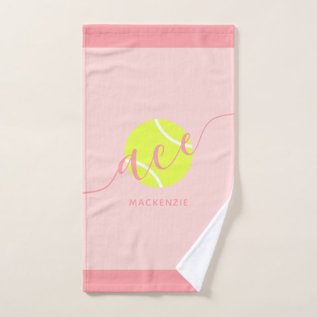 Tennis personnalisé Sport rose serviette main (Serviette à main)