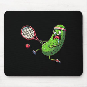 Tennis pickle athlete running with racket and ball mouse pad