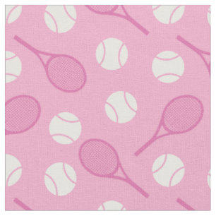 Tennis: pink and white - customizable! fabric