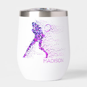 Tennis Pink Pixels Personalized Name