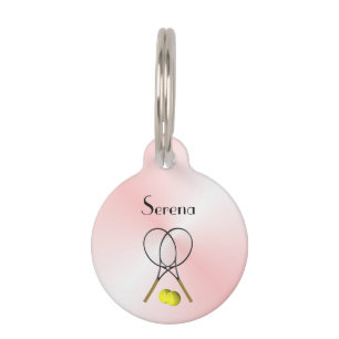 Tennis Pink Sports Pet Tag