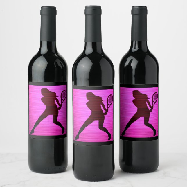Tennis Pink Wine Label (Bottles)