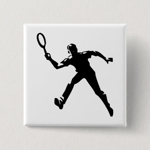 Tennis Player 2 Inch Square Button
