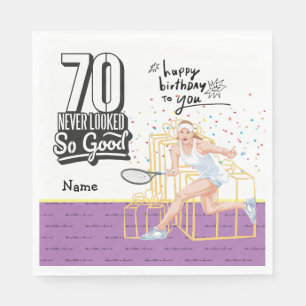 Tennis player 70th Birthday player Napkin