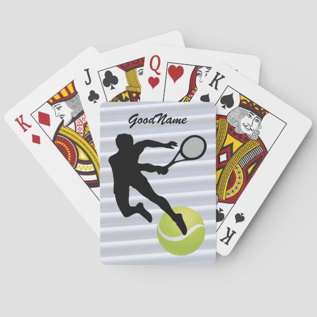 Tennis Player and Ball personalize with name Playing Cards (Back)