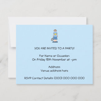 Tennis Player Boy. Invitation