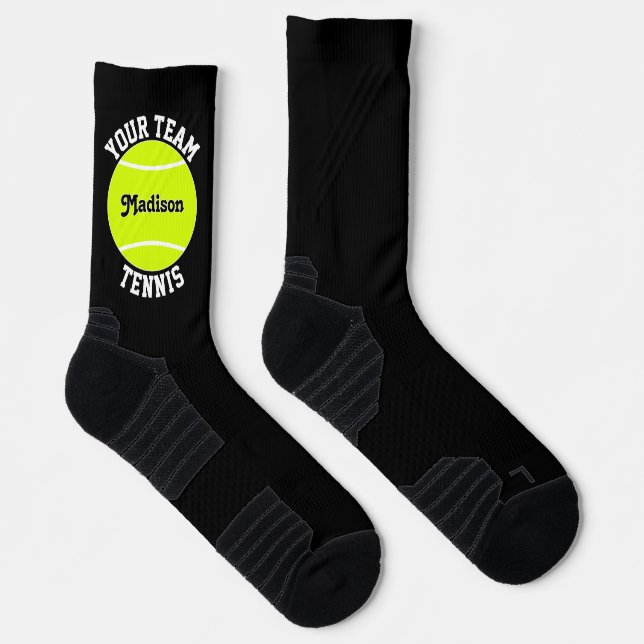 Tennis Player Custom Team and Player Name Sports Socks (Right)