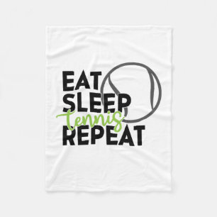Tennis Player Eat Sleep Tennis Repeat Fleece Blanket
