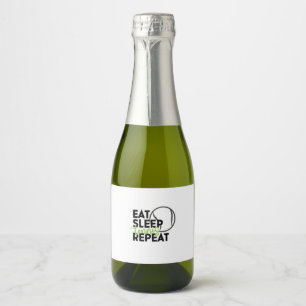Tennis Player Eat Sleep Tennis Repeat Sparkling Wine Label