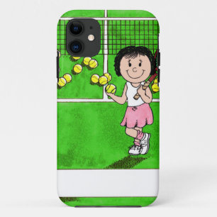 Tennis Player, Female - Personalized Cartoon Gift iPhone 11 Case