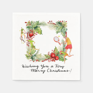 Tennis Player for Christmas Party  Napkin