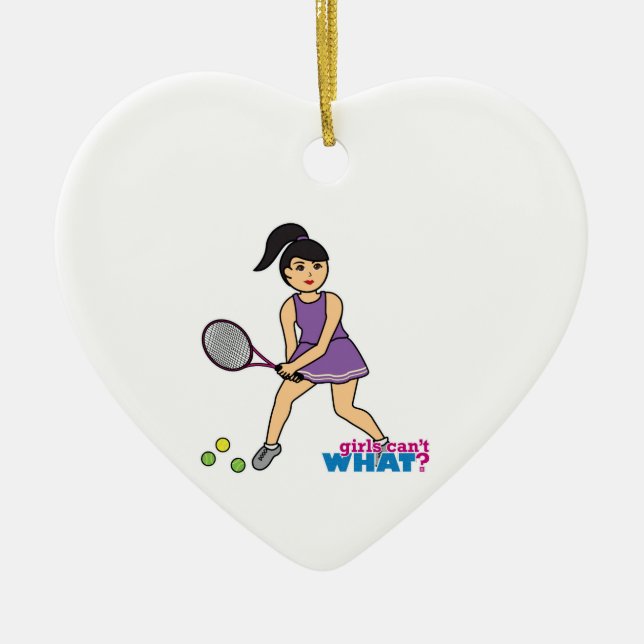 Tennis Player Girl - Medium Ceramic Ornament (Front)