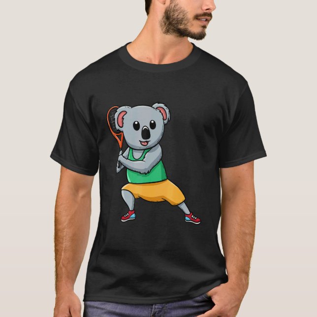 Tennis Player Koala Bear Tennis Coach Racket Game T-Shirt (Front)