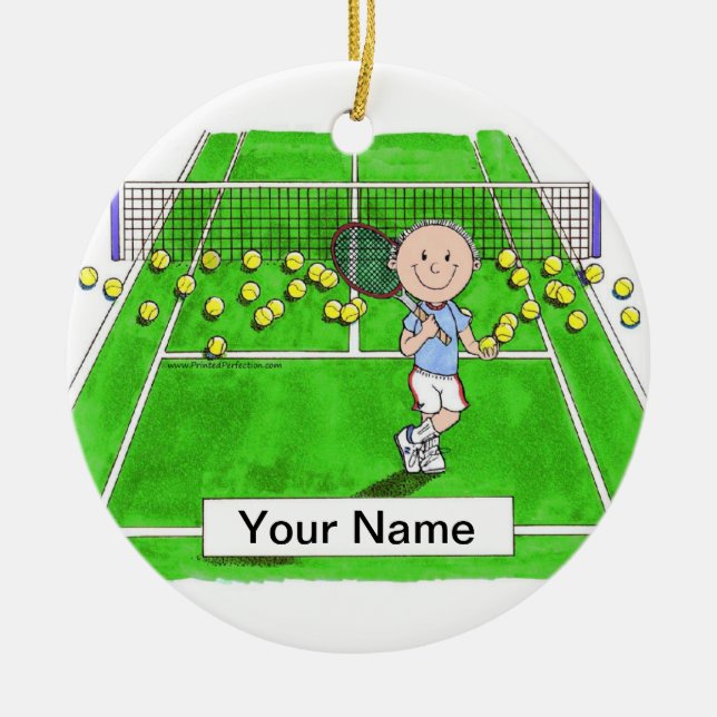 Tennis Player, Male Ceramic Ornament (Front)