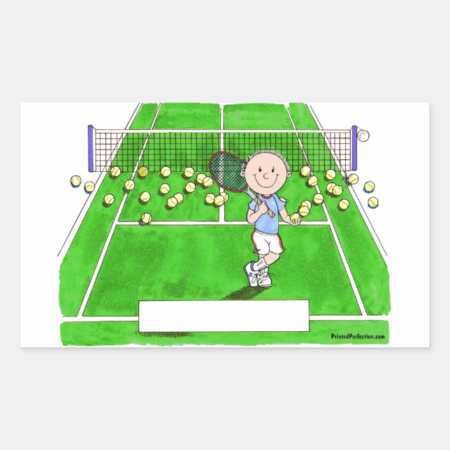 Tennis Player, Male - Personalized Cartoon Sticker (Front)