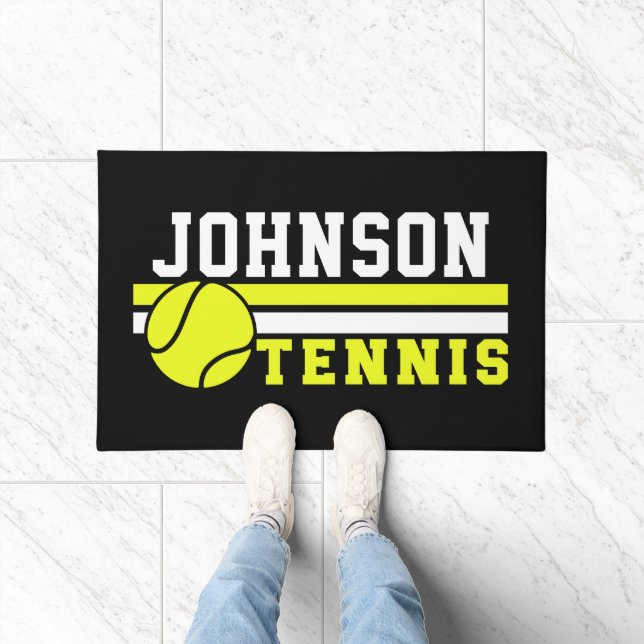 Tennis Player NAME Ball Game Court Personalized Doormat (Indoor)