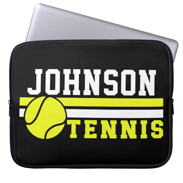Tennis Player NAME Ball Game Court Personalized Laptop Sleeve (Front)