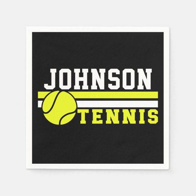 Tennis Player NAME Ball Game Court Personalized Napkin (Front)