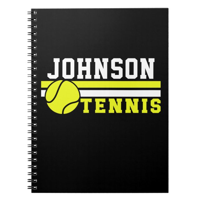 Tennis Player NAME Ball Game Court Personalized Notebook (Front)