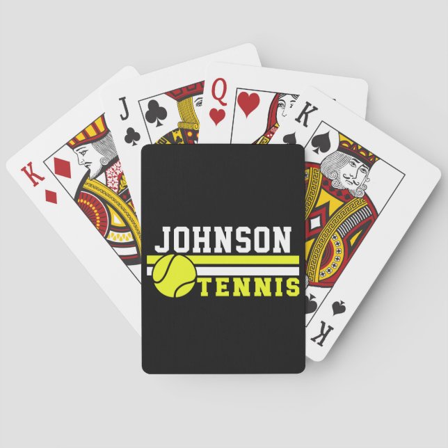 Tennis Player NAME Ball Game Court Personalized Playing Cards (Back)