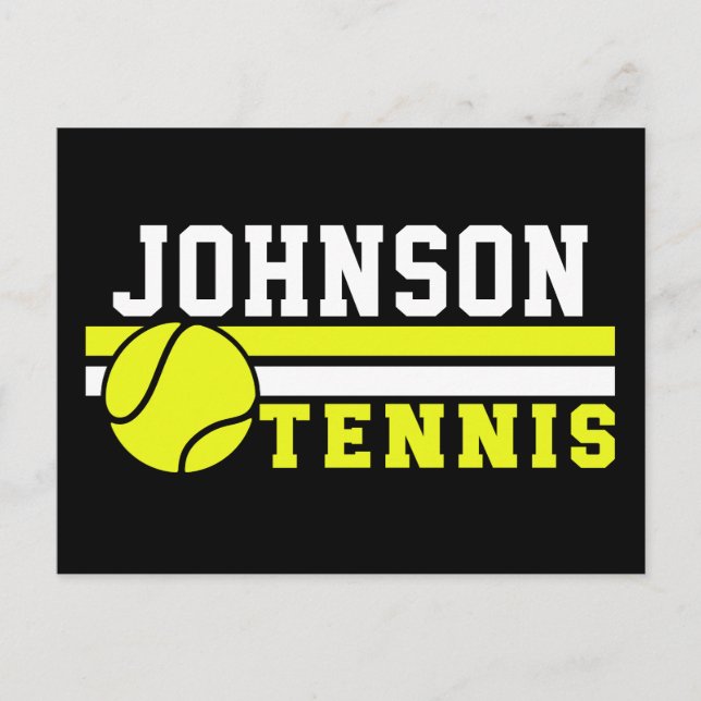 Tennis Player NAME Ball Game Court Personalized Postcard (Front)